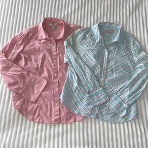 2 Button Down Women’s Shirts Size: M
